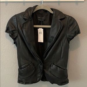 NWT BCBG Maxazria Leather Cap Sleeve Jacket Coco